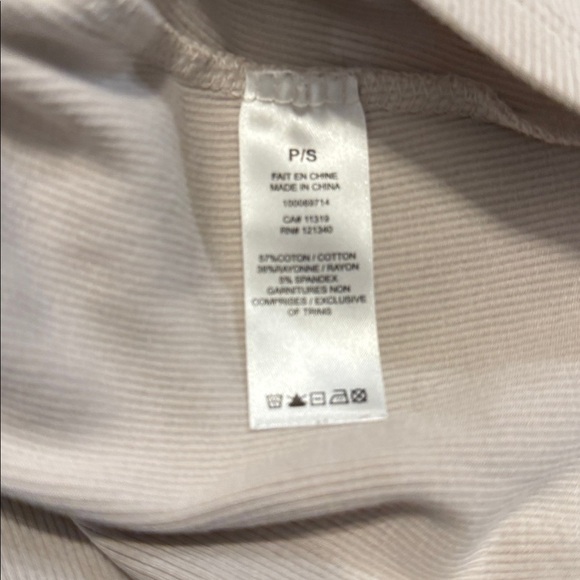 Garage Cream Ribbed Cropped Tee - Picture 5 of 6